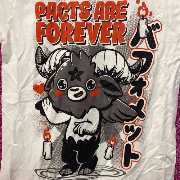 Black Matter Pacts Are Forever Baphomet Beige T-Shirt Extra Small - Picture 2 of 4